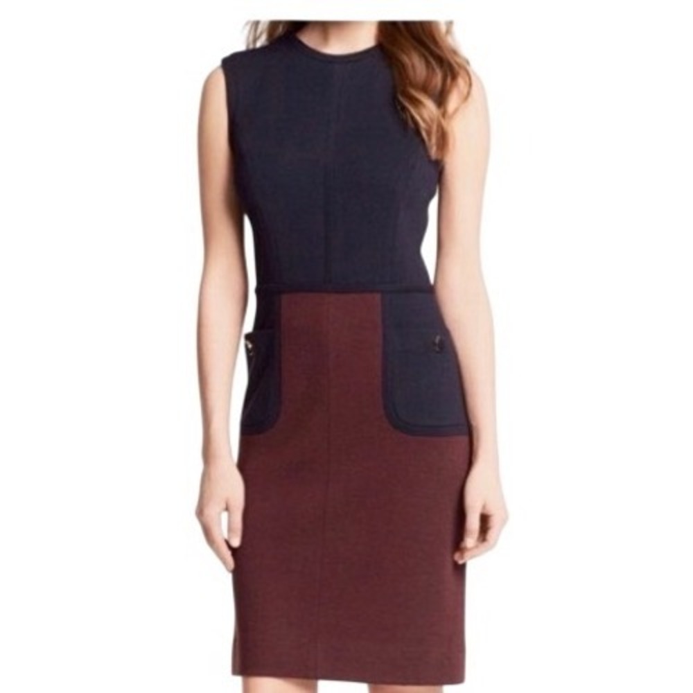Tory Burch Brianna color block wool blend‎ dress XL NWOT
